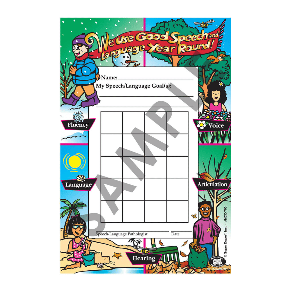 Mini Speech & Language Incentive Charts: Seasons