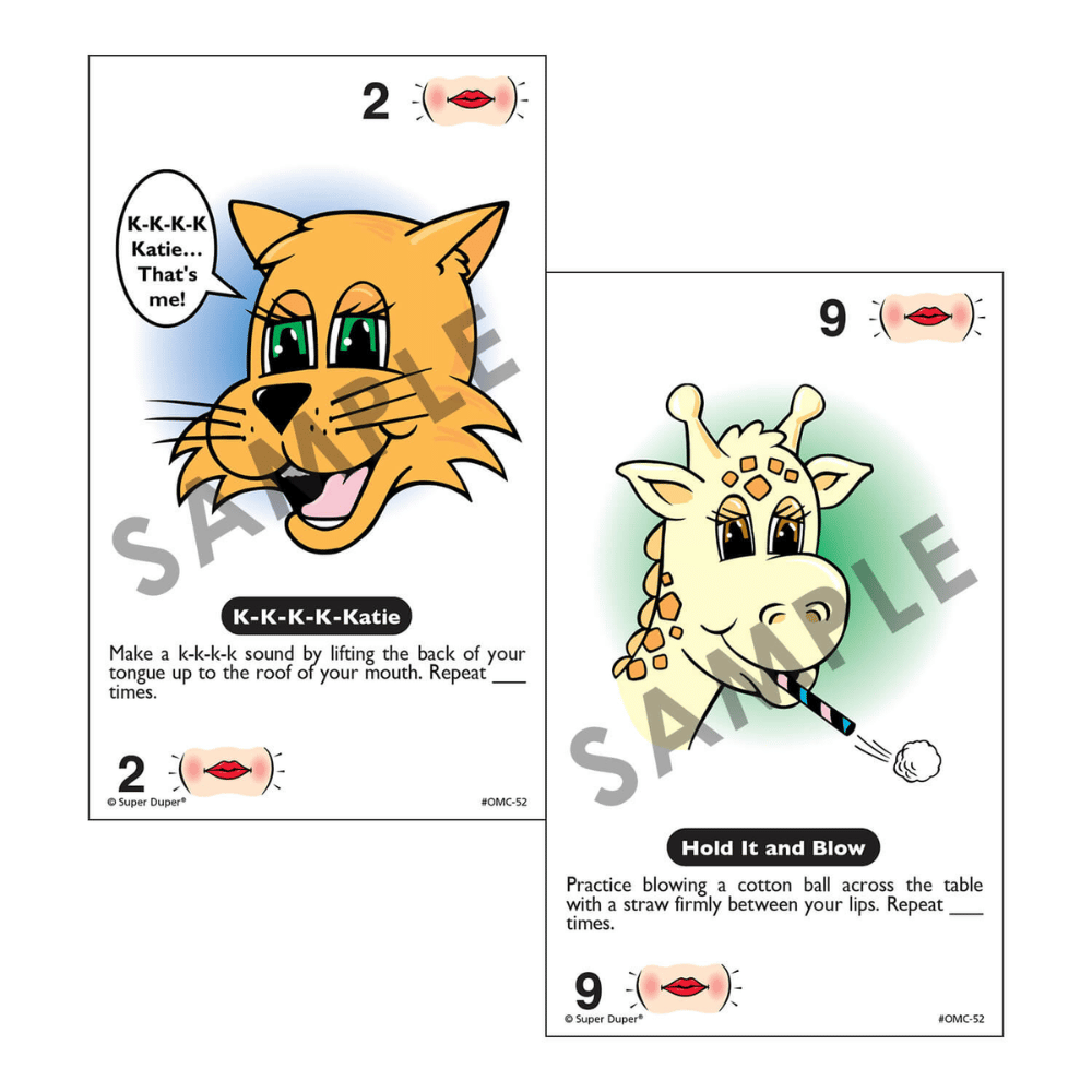 "Can Do"® Oral-Motor Fun Deck® Sample Cards