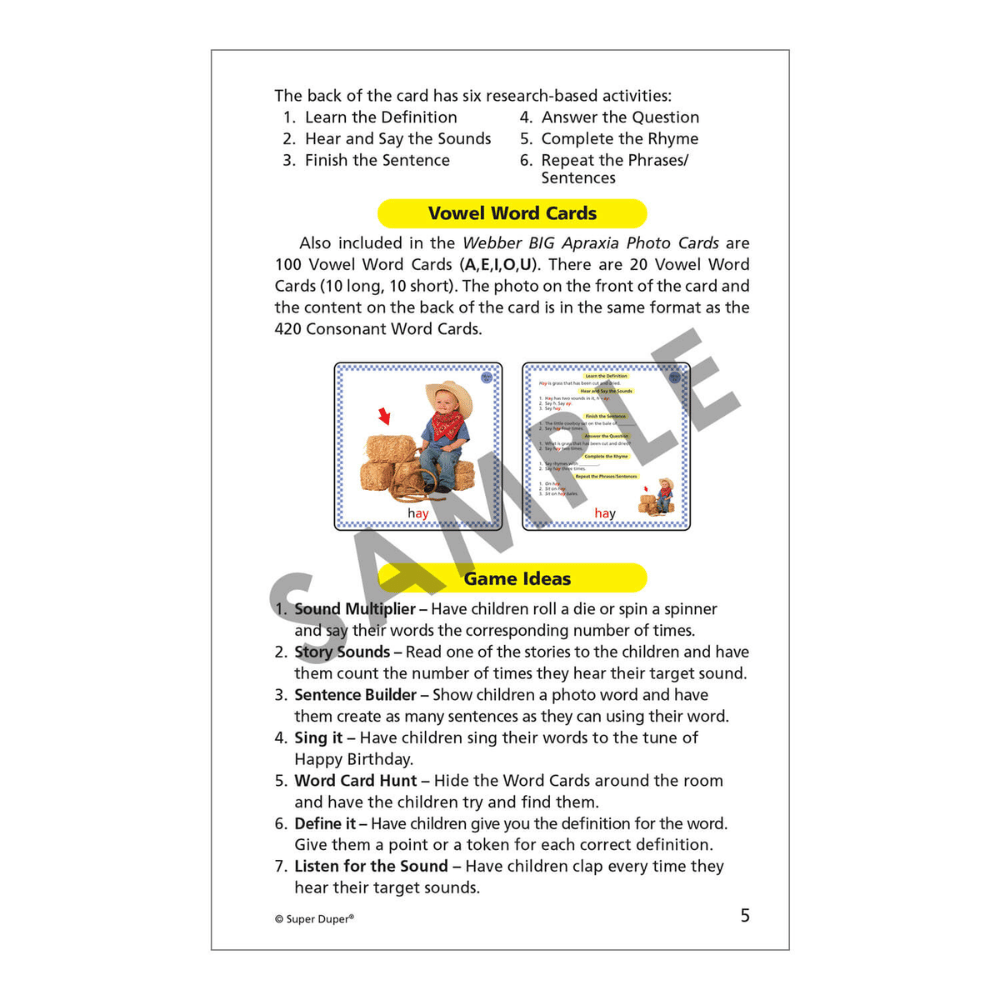 Webber® BIG Apraxia Photo Cards Introduction