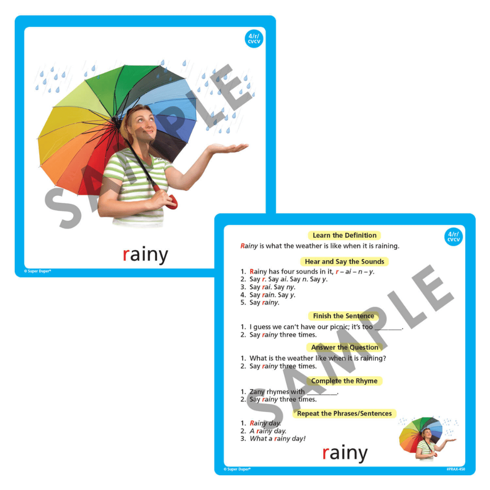 Webber® BIG Apraxia Photo Cards Sample Cards