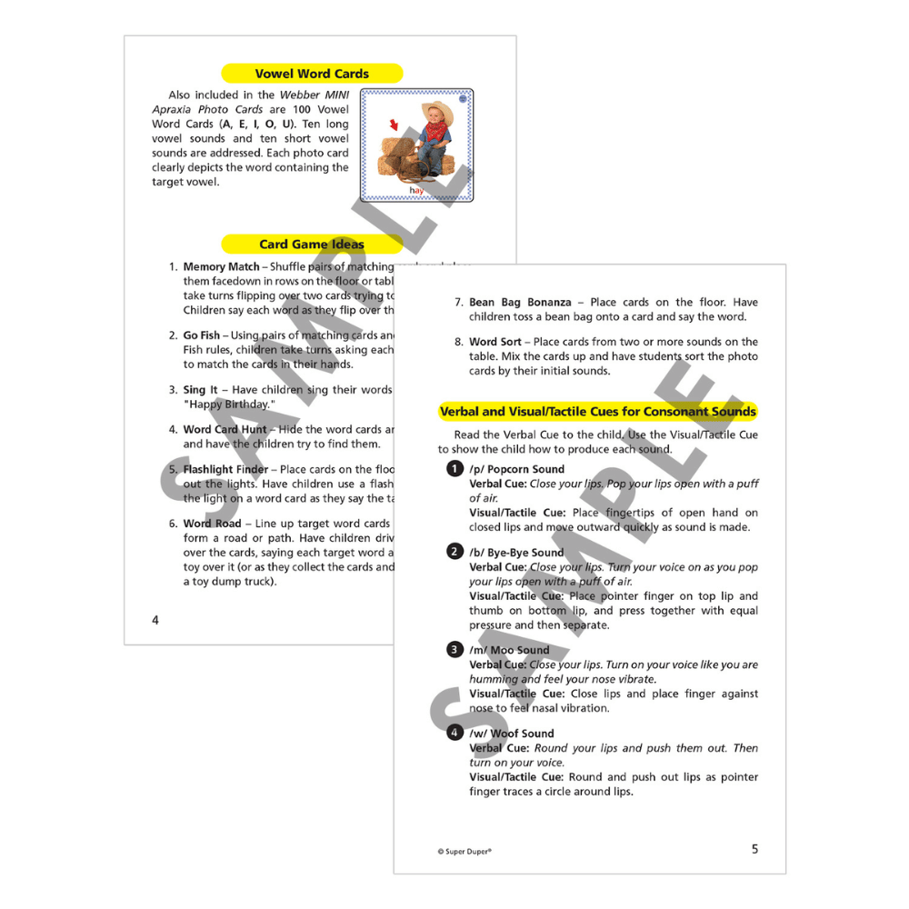 Webber® MINI Apraxia Photo Cards Introduction