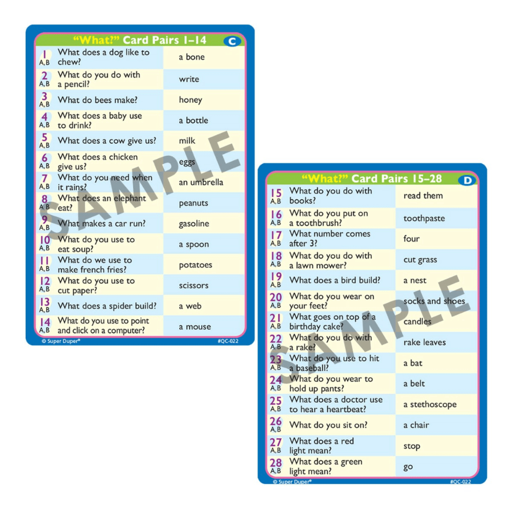 Ask And Answer® "WH" Question Cards