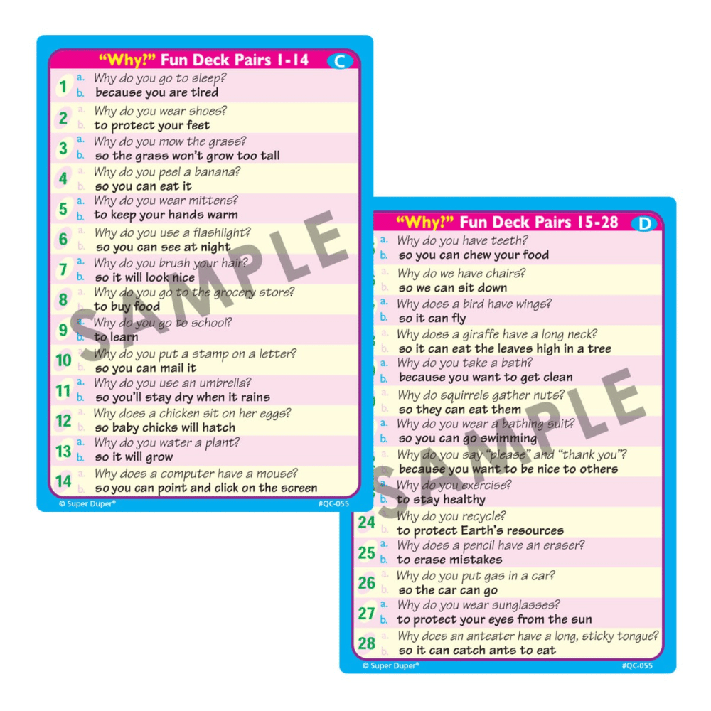 Ask And Answer® "WH" Question Cards