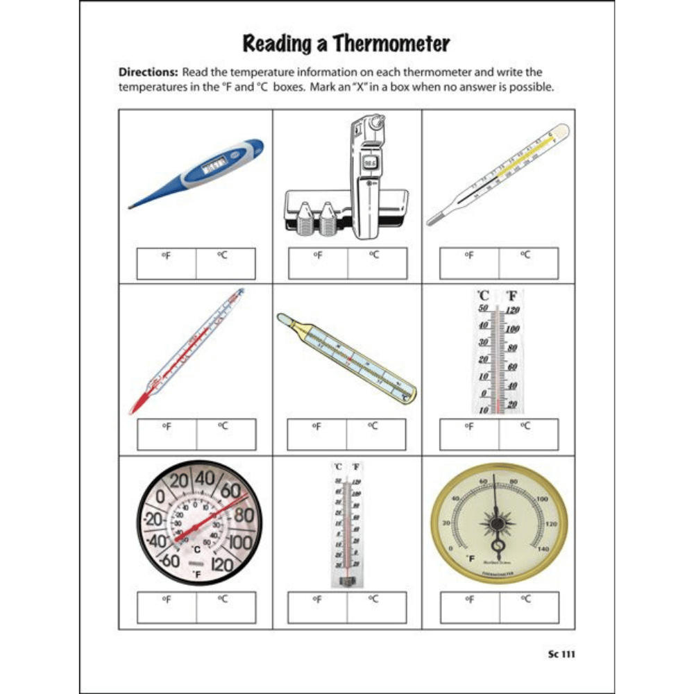 Life Skill Lessons "Reading a Thermometer" Lesson