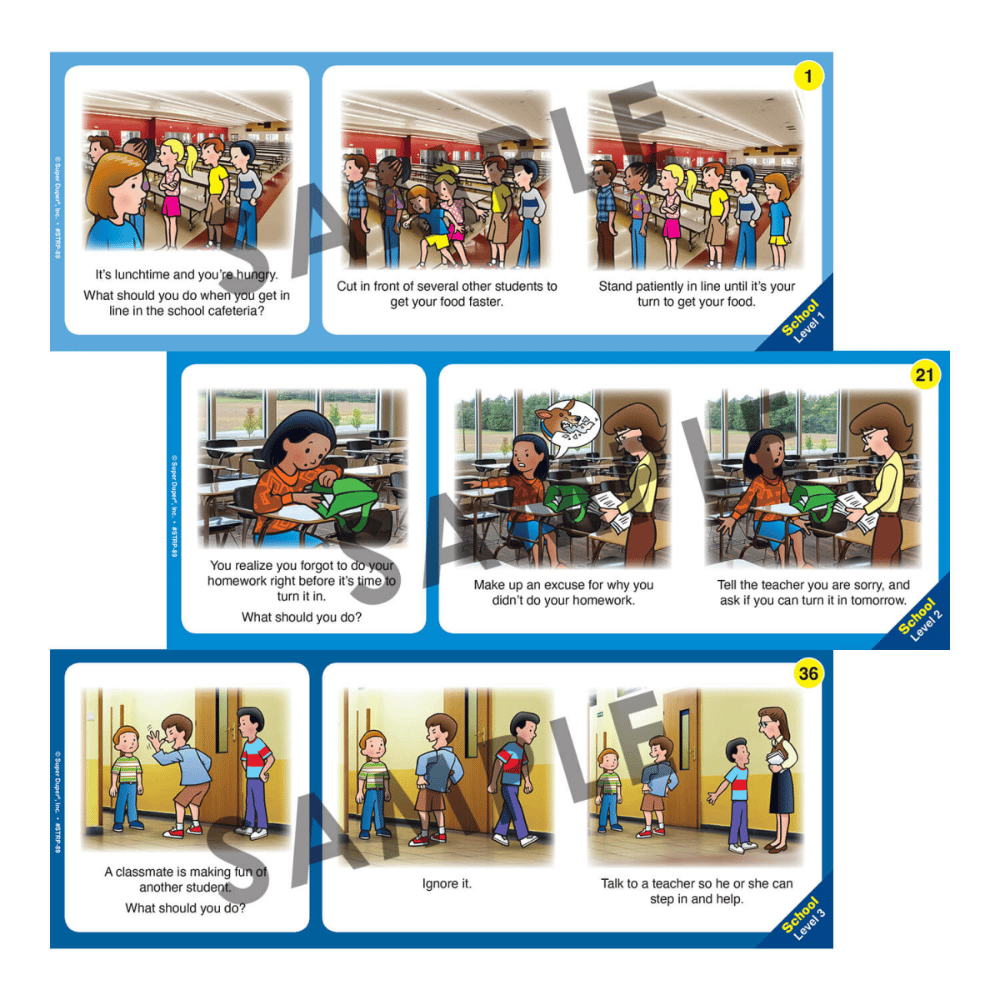 Making Good Social Choices Skill Strips®
Sample Cards