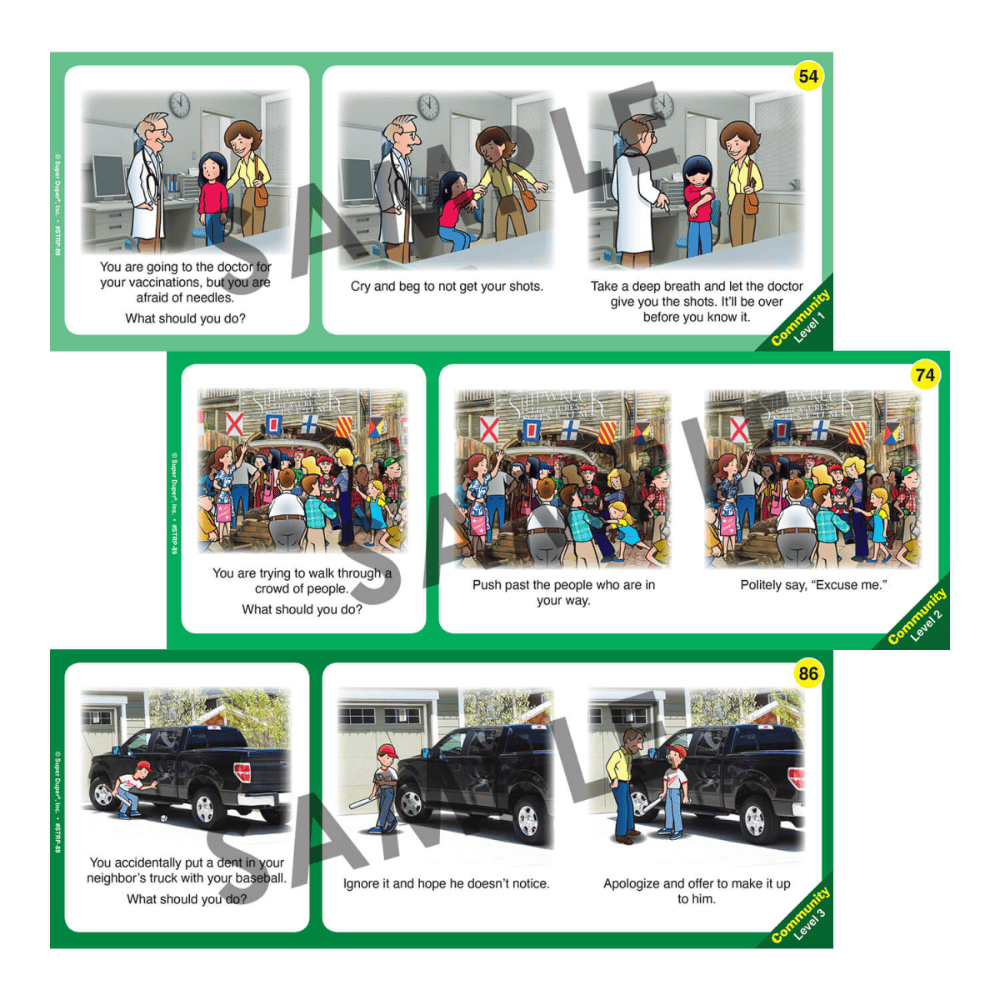 Making Good Social Choices Skill Strips®
Sample Cards