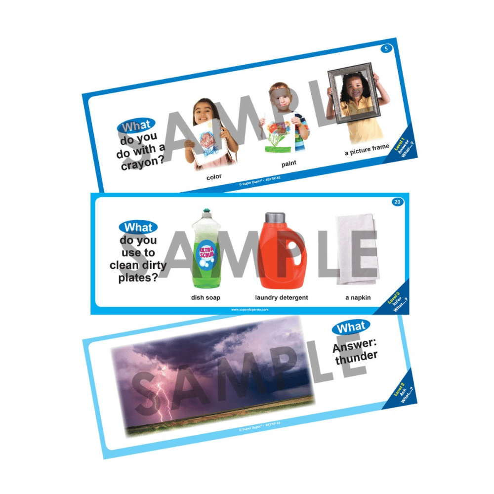 WH Questions Skill Strips® Sample Cards