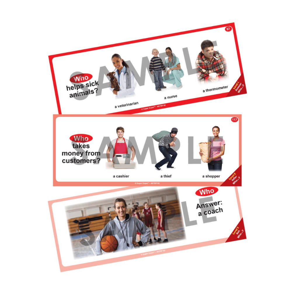 WH Questions Skill Strips® Sample Cards