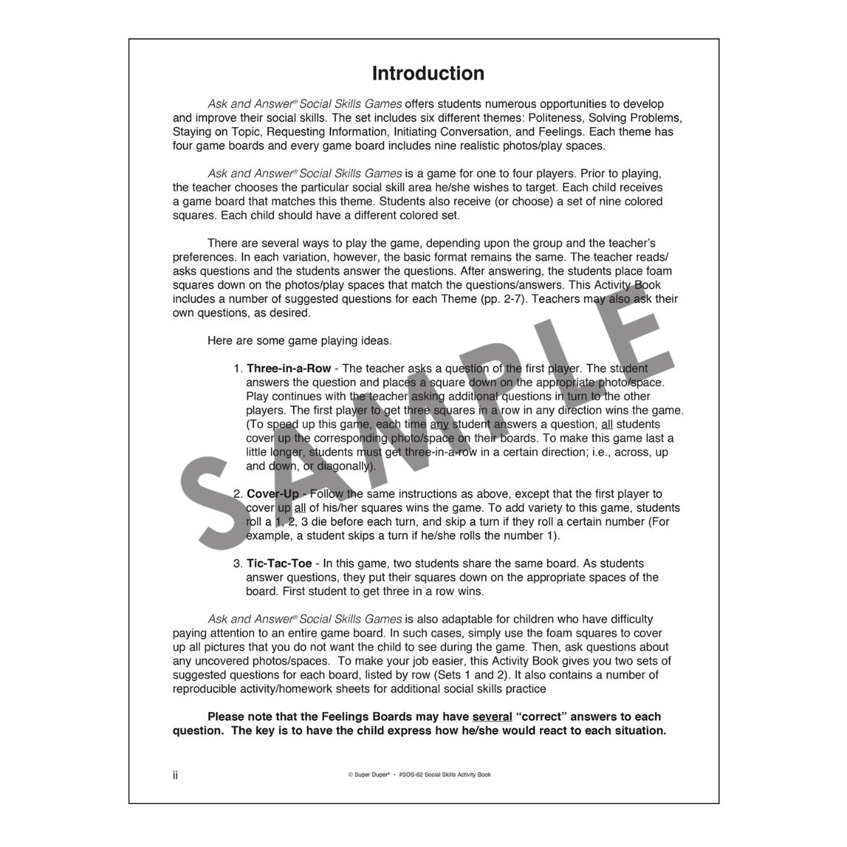 Ask & Answer® Social Skills Games