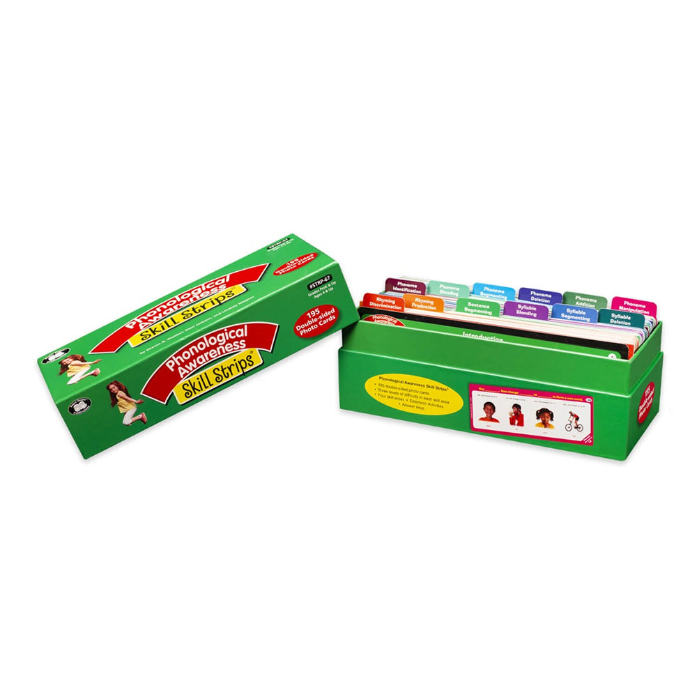 Super Duper Phonological Awareness Skill Strips™ double-sided educational photo cards to help improve phonological awareness in children