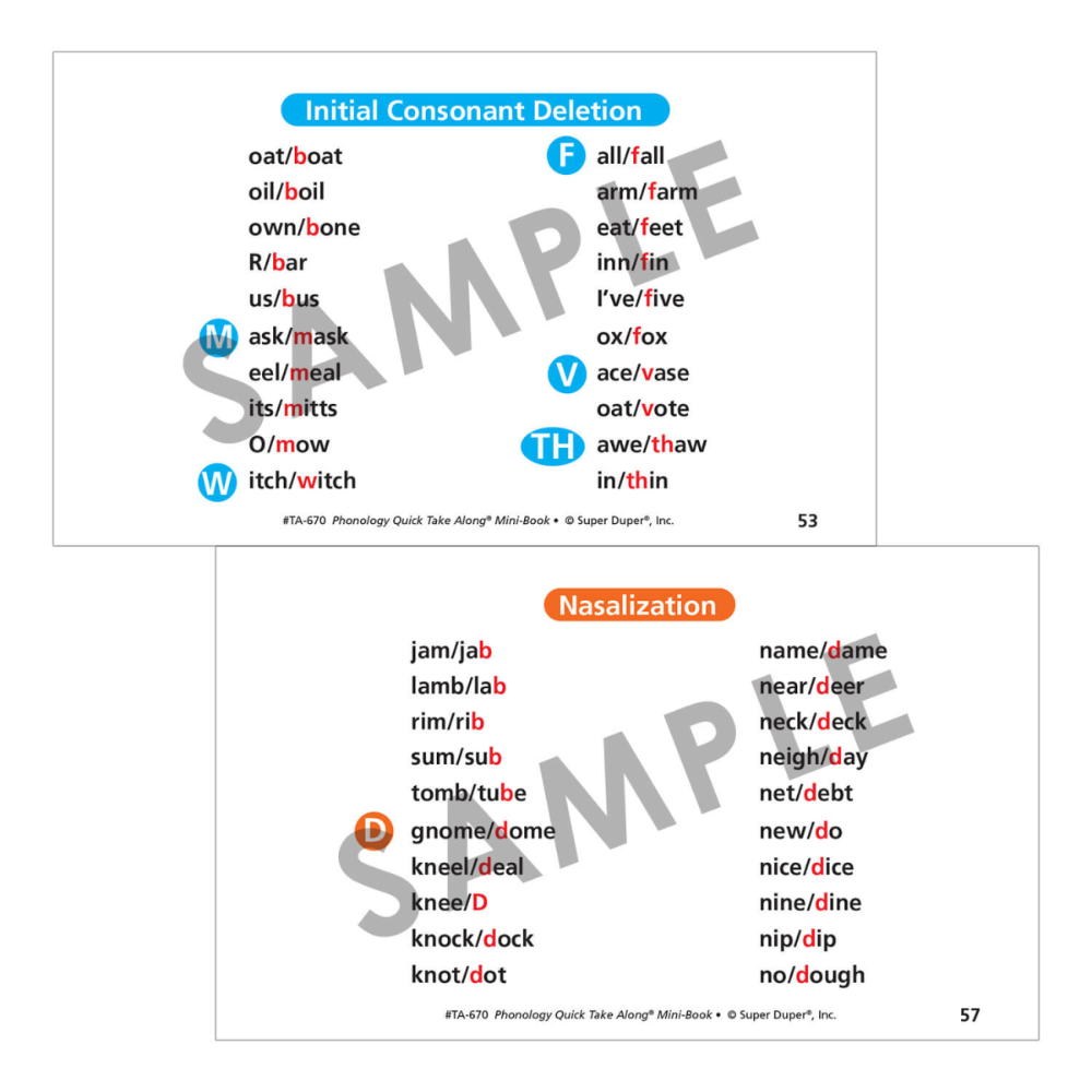Phonology Quick Take Along® Mini-Book