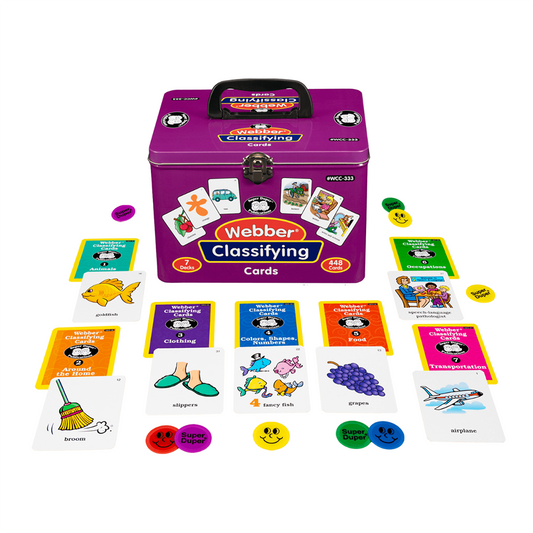 Webber Classifying Cards educational flashcards to help teach children language development skills