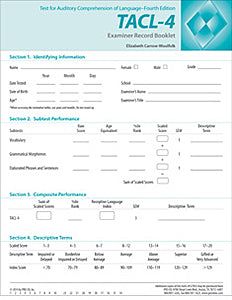 Tacl 4 Examiner Record Booklet