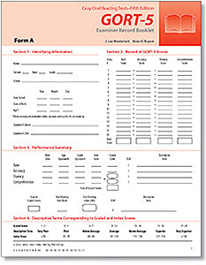 GORT Examiner Record Form A