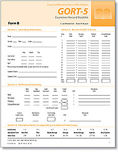 GORT-5-Examiner Record Form B