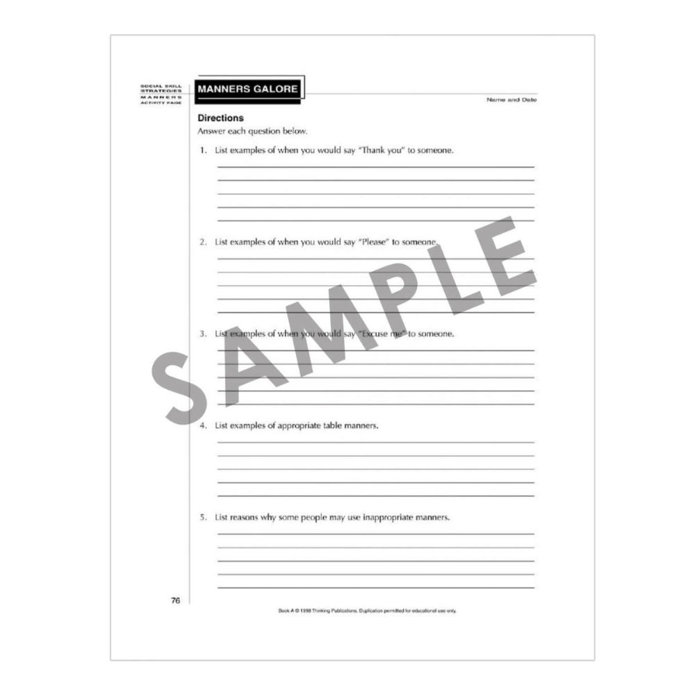 Social Skill Strategies (2nd Edition), interrupting lesson page
