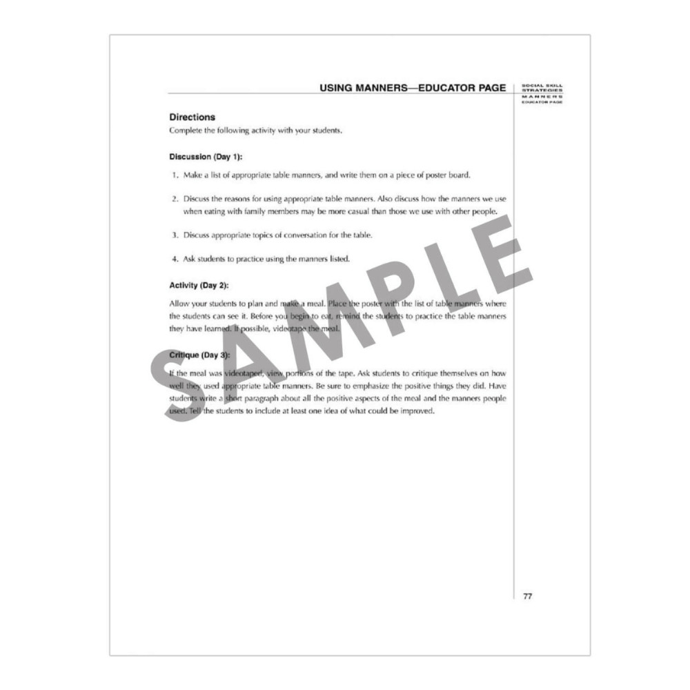 Social Skill Strategies (2nd Edition), peer pressure activity