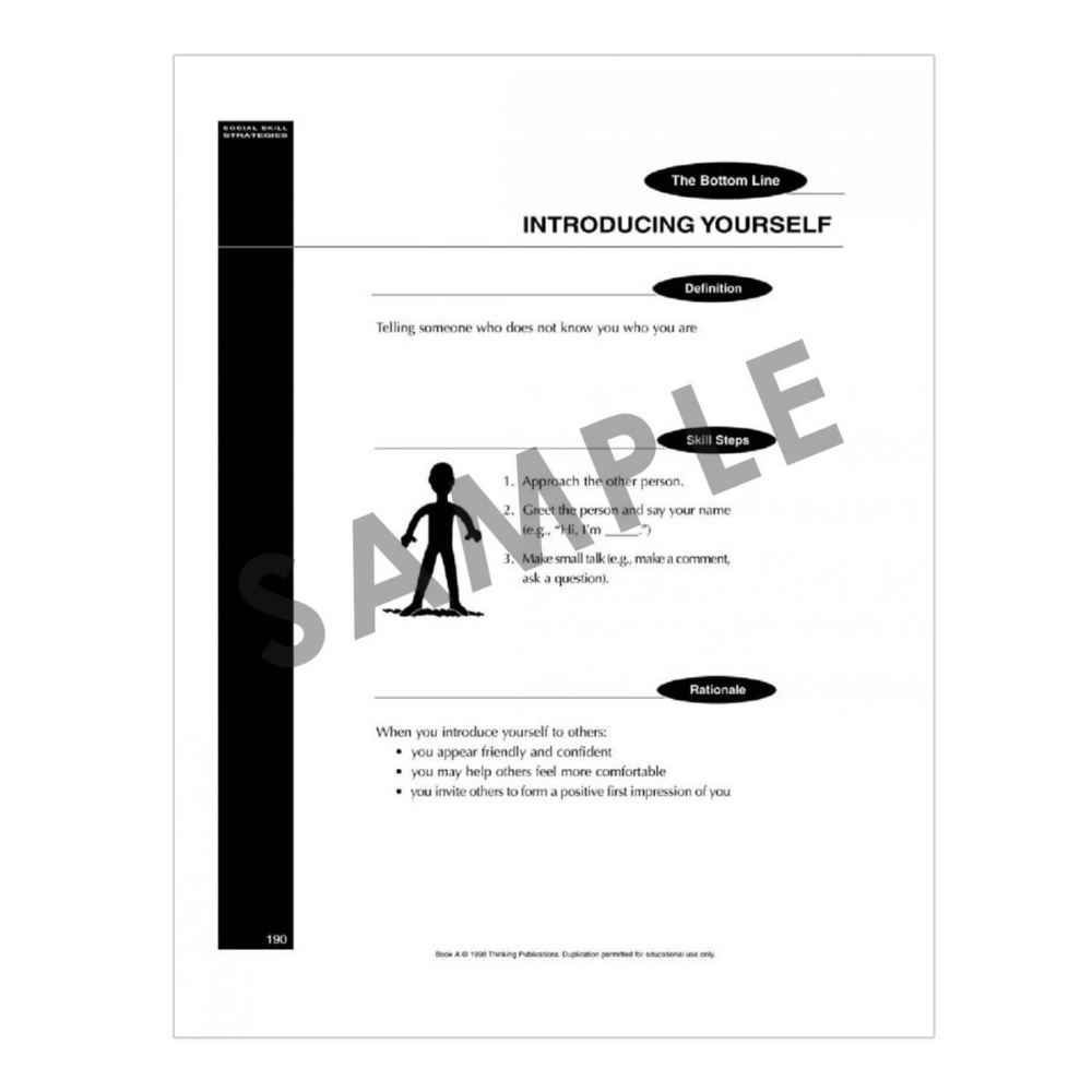 Social Skill Strategies (2nd Edition), accepting criticism worksheet