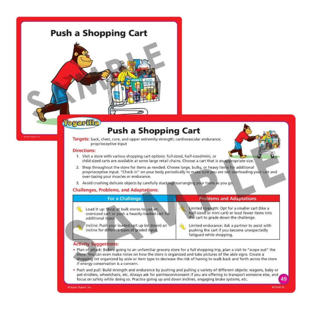 Heavy Work Activities with OTis™ illustrated activity card, Let’s Move! section