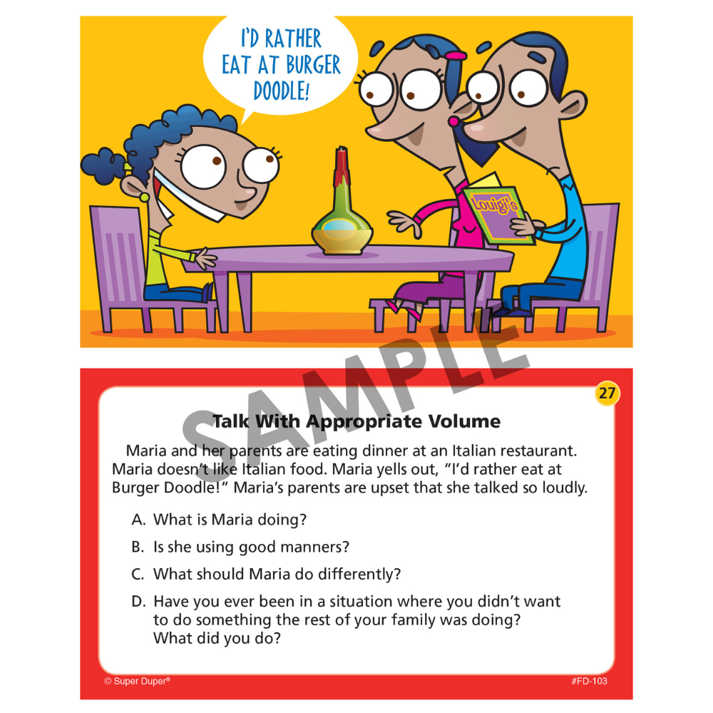 Focus on Manners! Fun Deck Sample: Talk with Appropriate Volume