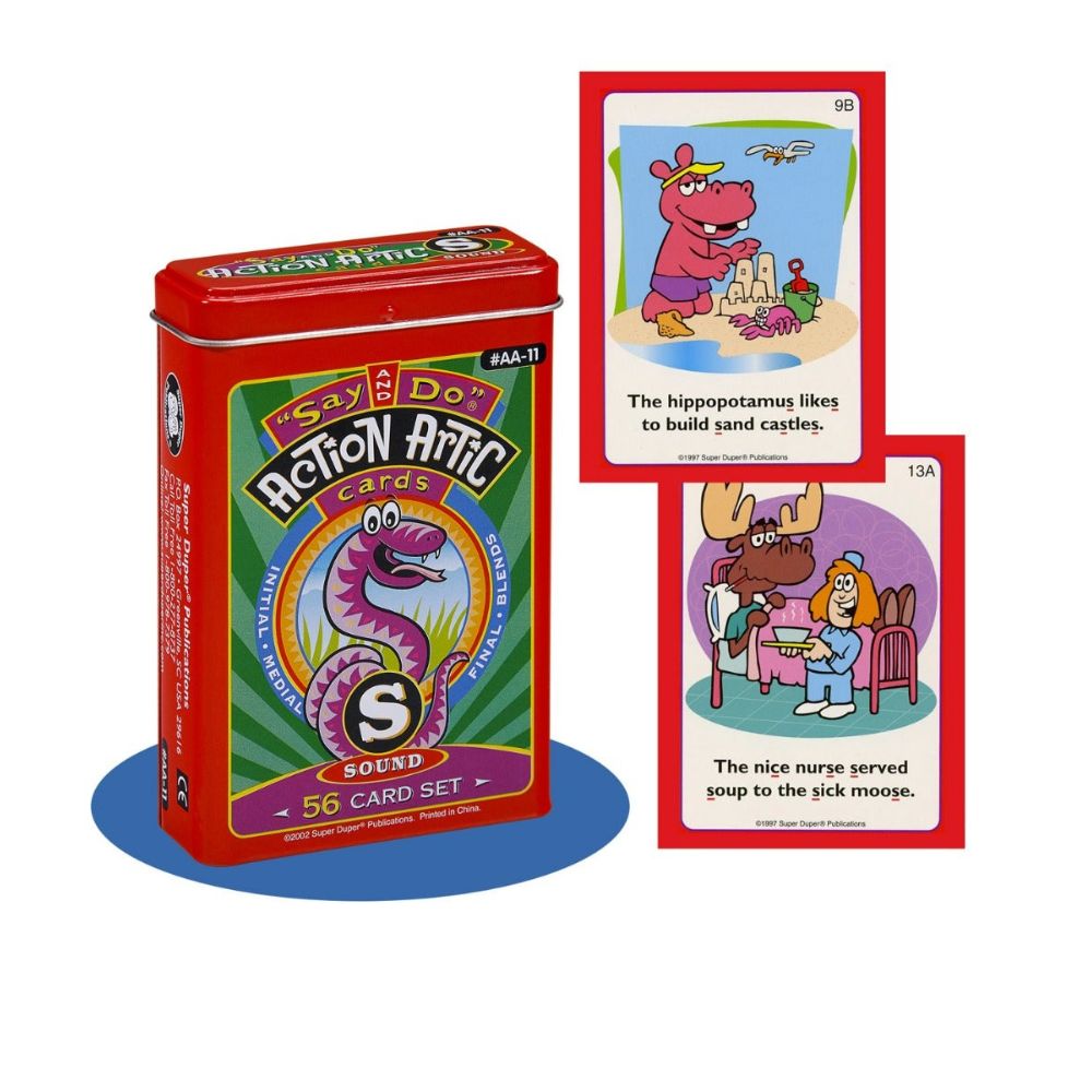 Say and Do Action Artic Cards educational flashcard set that helps children improve their articulation and grammar skills