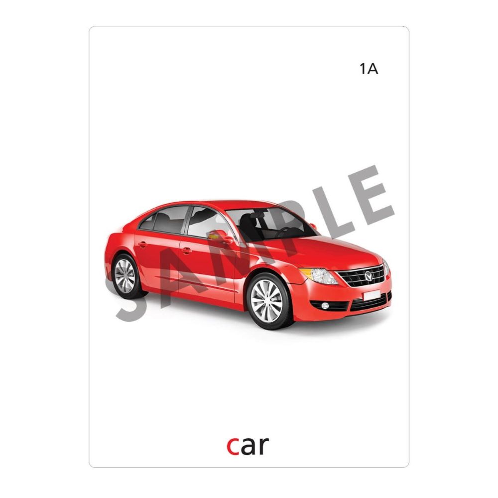 An articulation and language learning resource flashcard with a photo of a car on it