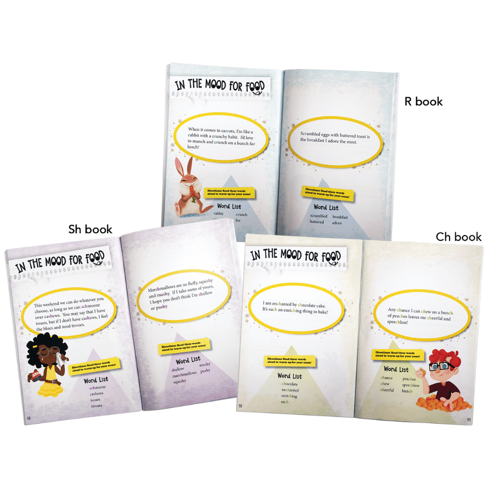 Set of books titled 'In the Mood for Food' with different characters on the cover.