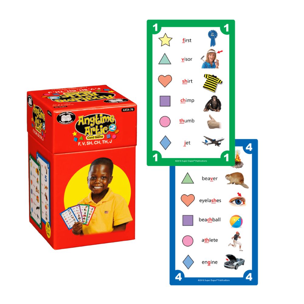 Anytime Artic - 2, set of 80 colour cards with shapes and photos to help children improve articulation and language