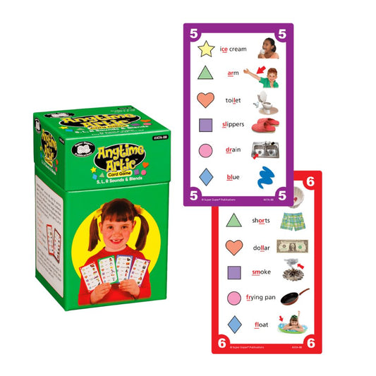 Anytime Artic Card Game, set of 80 colour cards with shapes and photos to help children improve articulation and language