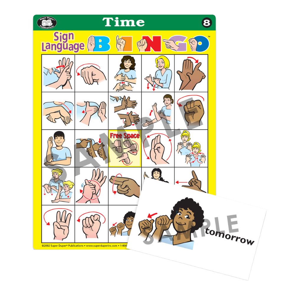 Sign Language BINGO™ Time bingo card
