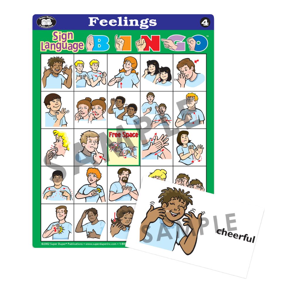 Sign Language BINGO™ Feelings bingo card
