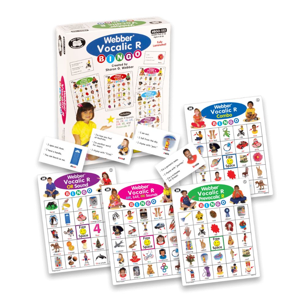 Webber Vocalic R Bingo: articulation bingo game used in children's speech therapy, grades Pre-K and up