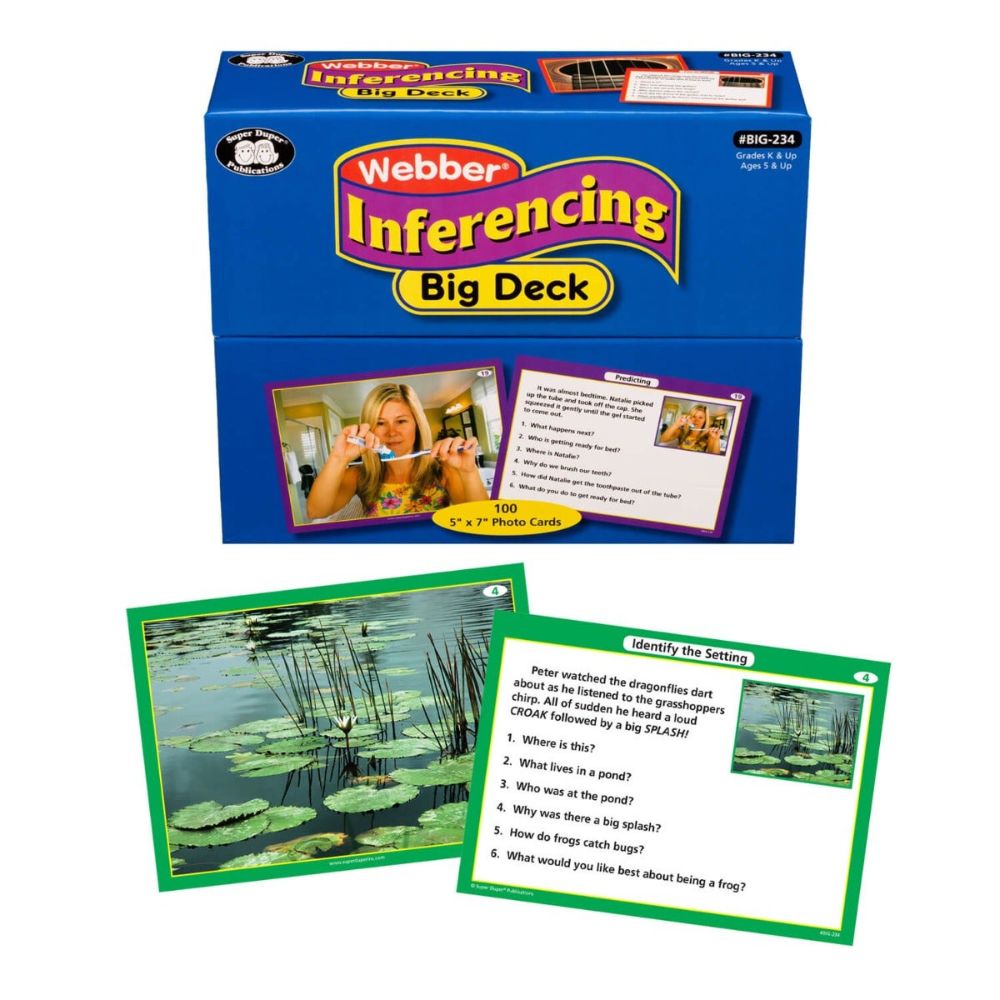 Webber® Inferencing Big Deck photo cards that help students and children build critical thinking skills
