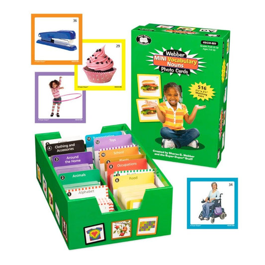 Webber® MINI Vocabulary Nouns Photo Cards to help students and children build language and vocabulary skills