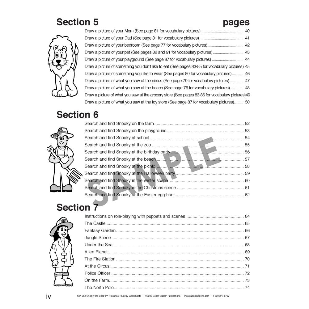 Snooky The Snail's Preschool Fluency Worksheets Book