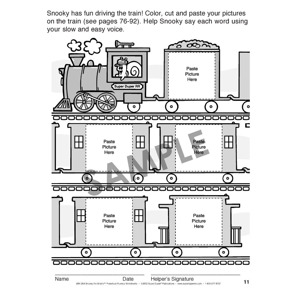 Snooky The Snail's Preschool Fluency Worksheets Book