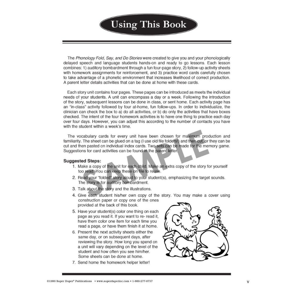 Phonology Fold, Say & Do Book