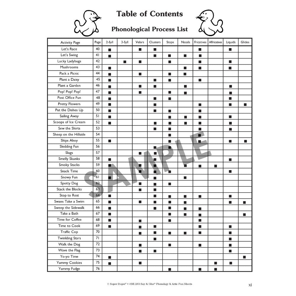 Say & Glue Phonology & Artic Fun Sheets