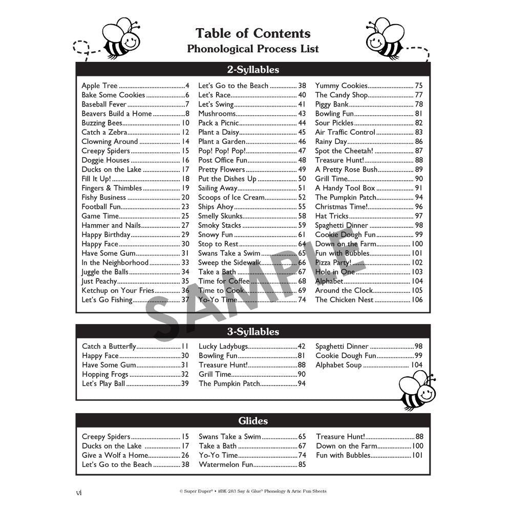 Say & Glue Phonology & Artic Fun Sheets