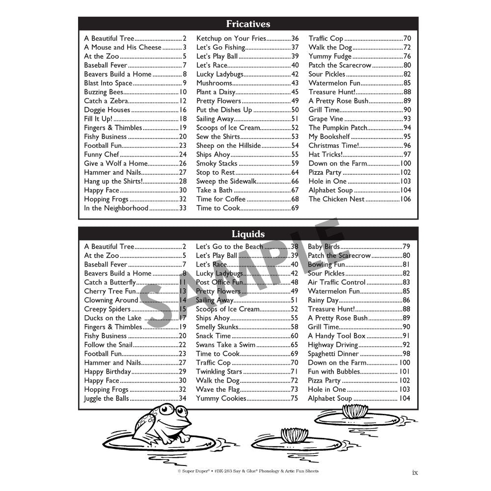 Say & Glue Phonology & Artic Fun Sheets