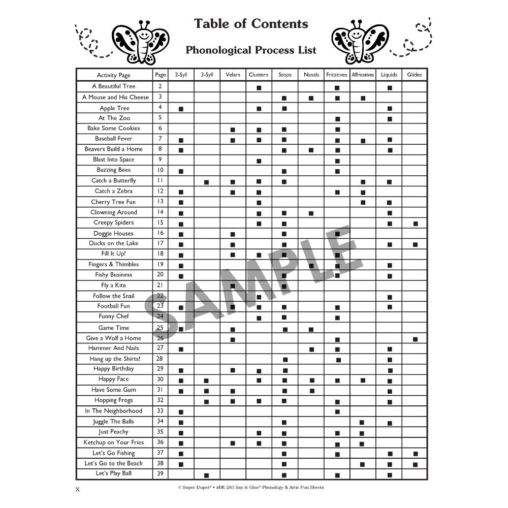 Say & Glue Phonology & Artic Fun Sheets