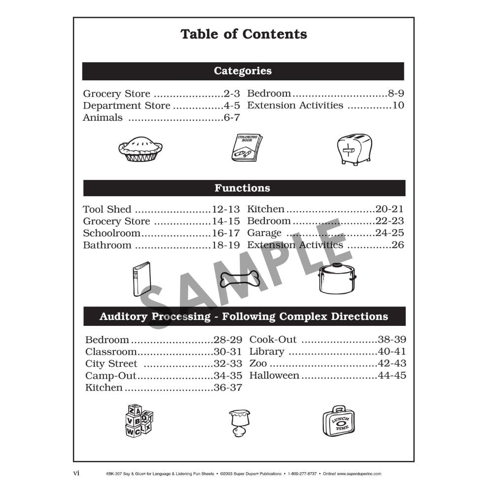 Say & Glue for Language & Listening Fun Sheets