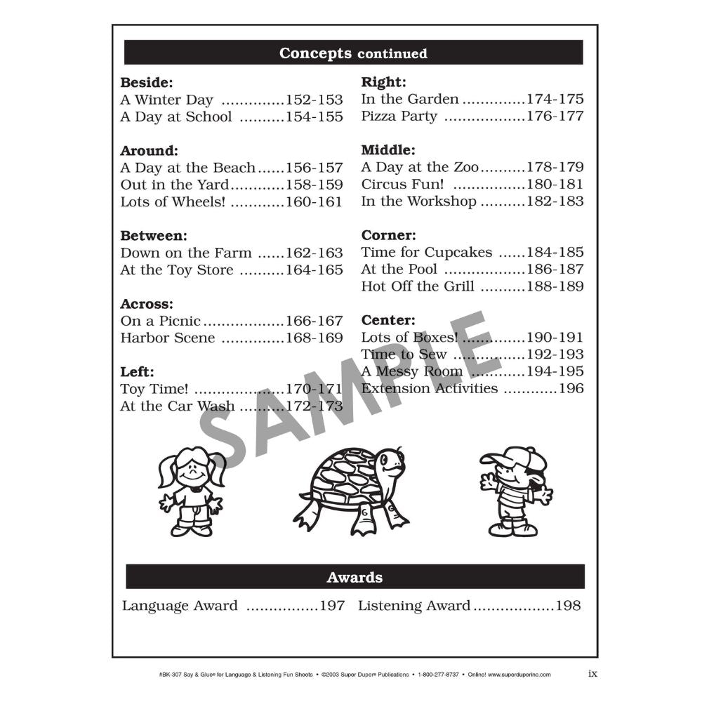 Say & Glue for Language & Listening Fun Sheets