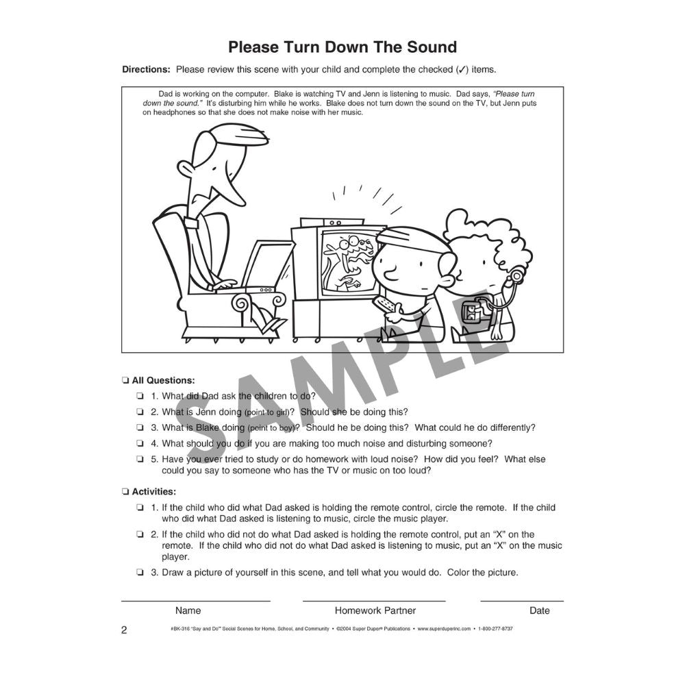 "Say And Do" Social Scenes for Home, School and Community