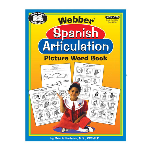 Webber® Spanish Articulation Picture Word Book, a speech-language resource to help Spanish-speaking students and children improve their articulation