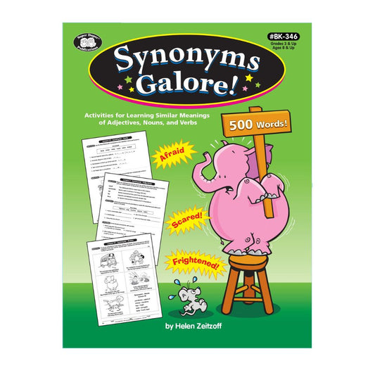 Synonyms Galore! Language development book for learning synonyms for adjectives, nouns, and verbs