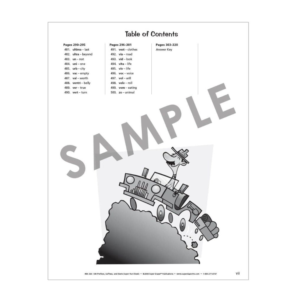 500 Prefixes, Suffixes, and Stems Super Fun Sheets