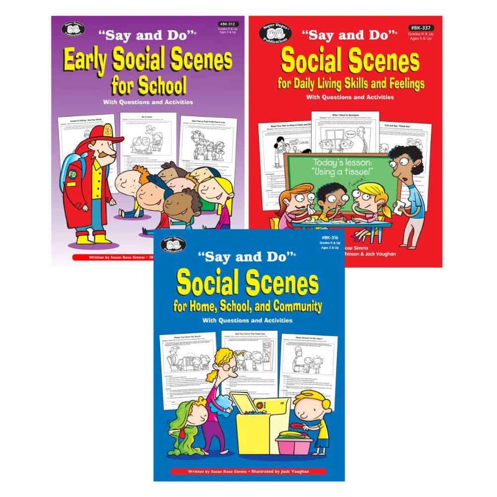 Say and Do® Social Scenes Combo book set that helps students and children learn and improve social skills