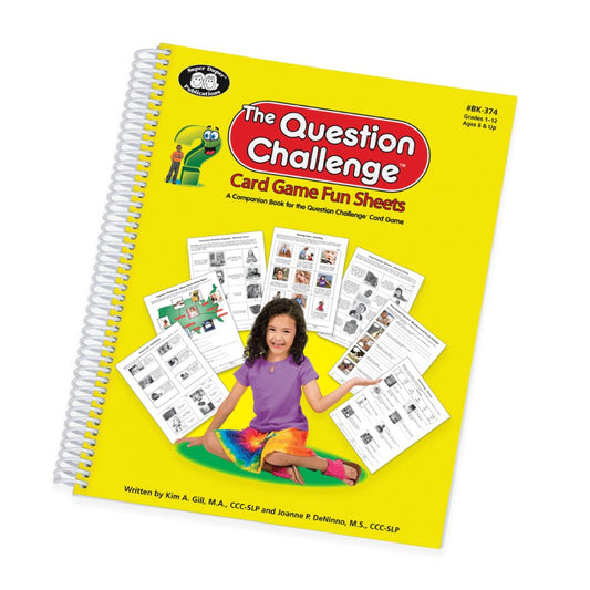 The Question Challenge Card Game Fun Sheets educational book that helps teach children critical thinking and social skills