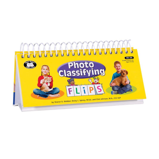 Photo Classifying FLiPS® educational flip book that helps children build reasoning, critical thinking, and language skills